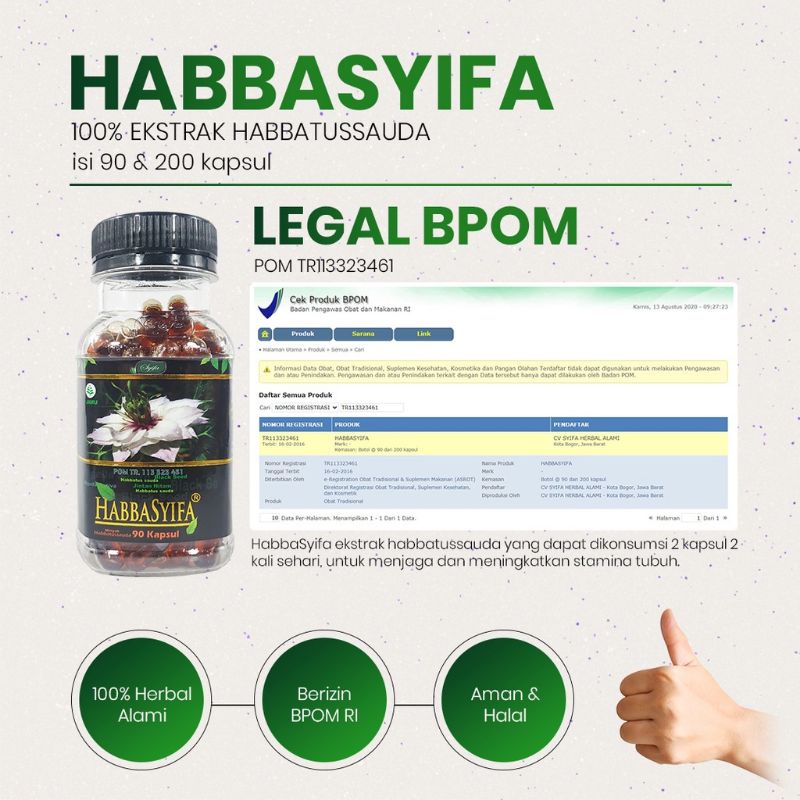 Habbasyifa isi 200 Kapsul